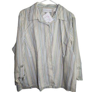 First Issue Liz Clayborn Company Blue and Green Dress Shirt XL